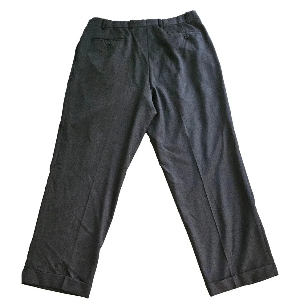 Vintage Lauren Ralph Lauren Men’s 36x32 Gray Wool Dress Pants Pleated Cuffed